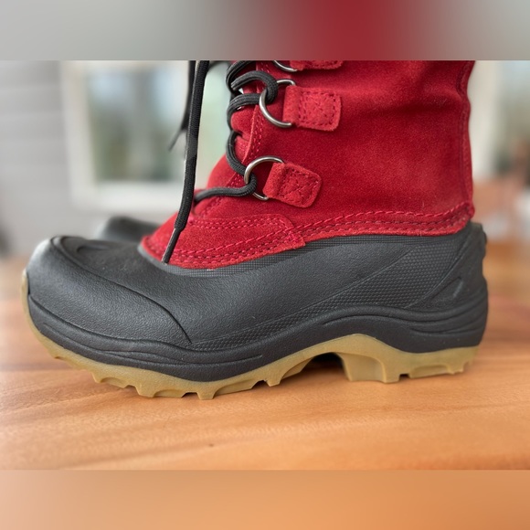 Lands’ End Red Faux Suede Removable Liners Snow Duck Boots Boys Size 3 - Picture 9 of 16